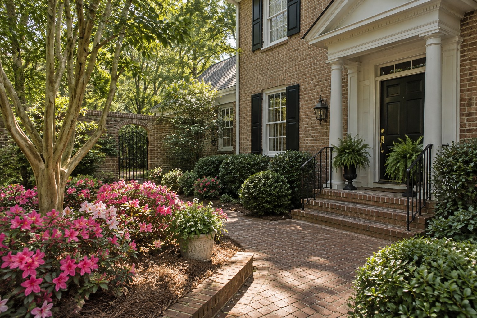 A cozy sunlit Virginia family room, illustrative